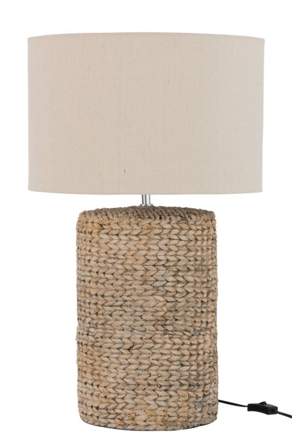 J-Line lamp base + Shade Thick Braid concrete/cotton - natural - large