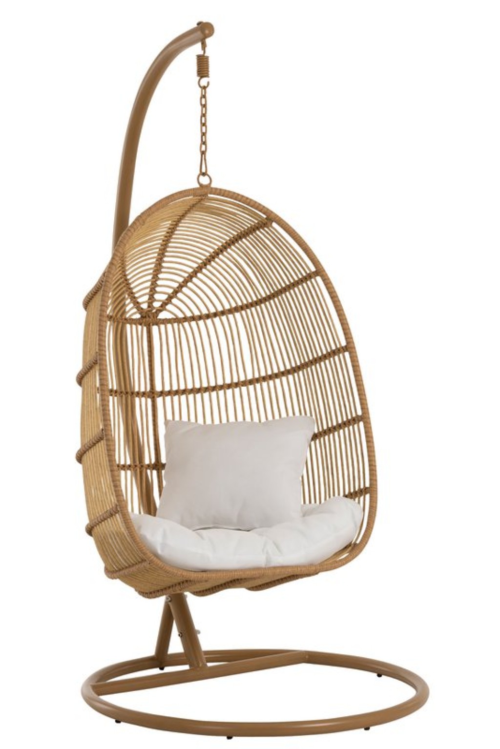 J-Line hanging chair Oval - steel - natural