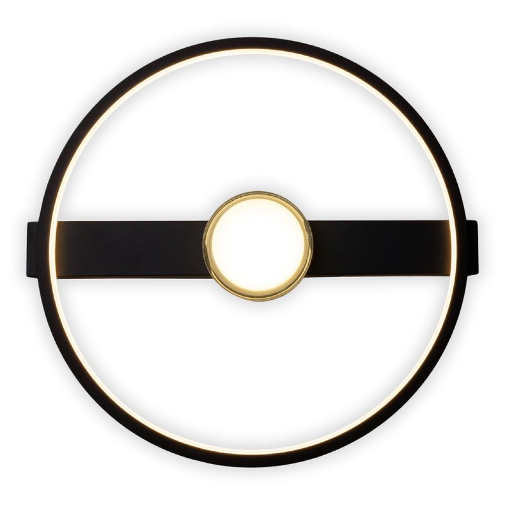 LED ceiling light "Cimo" made of black metal and plastic, 40 cm long, dimmable by wall switch