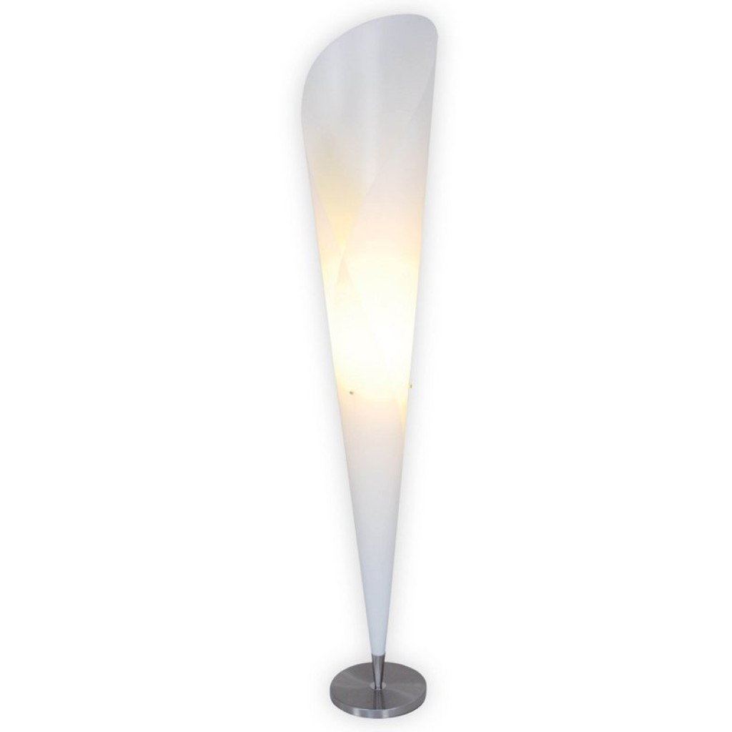 Standing lamp "Tulip" made of metal and white plastic, E27 socket, lighting for living room, dining room or office