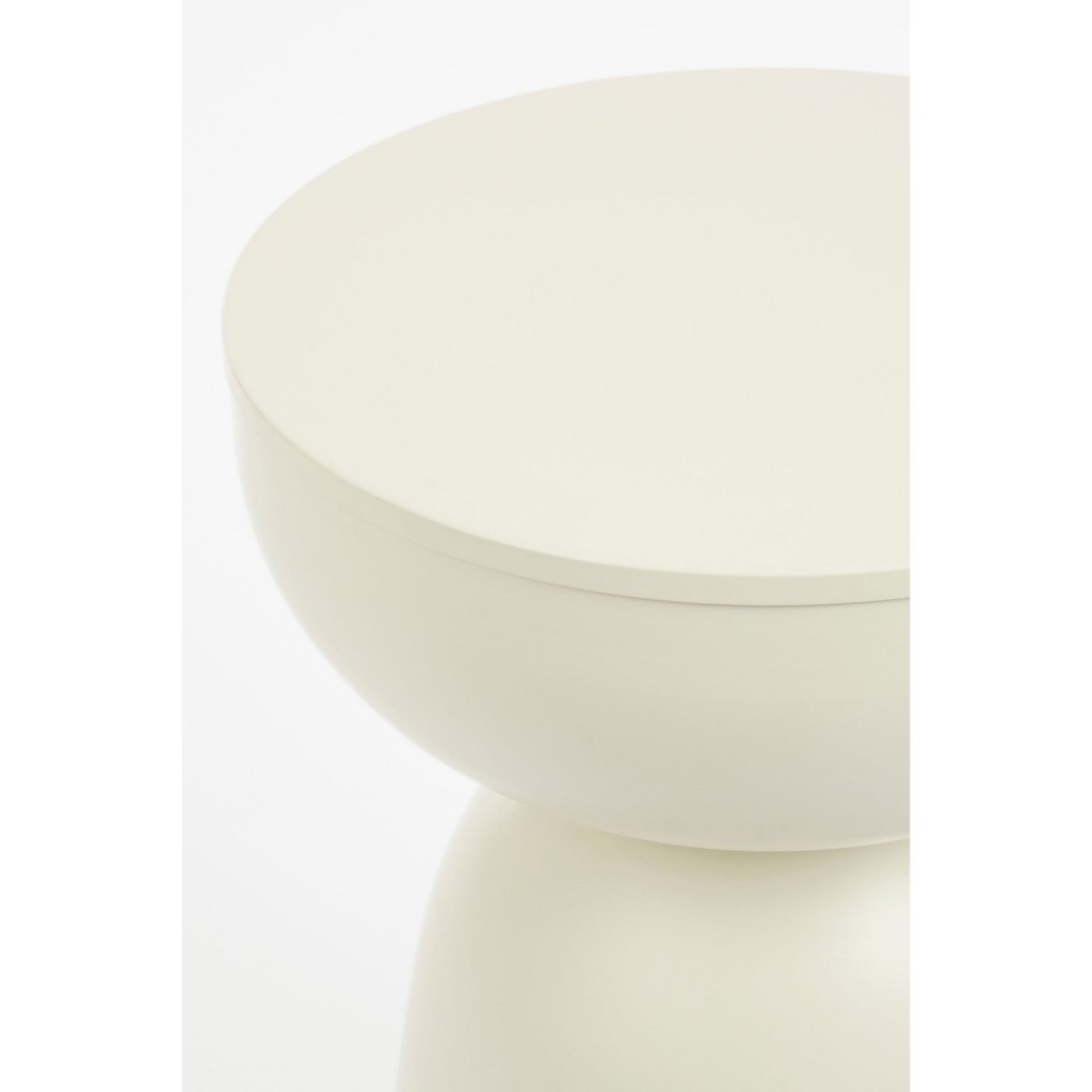 Elliot Bijzettafel - H45 x Ø32 cm - IJzer - Off-white