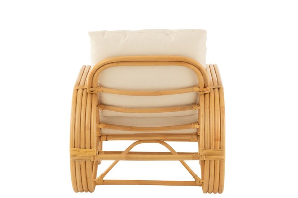 J-Line armchair + cushion - jute/textile - natural/white