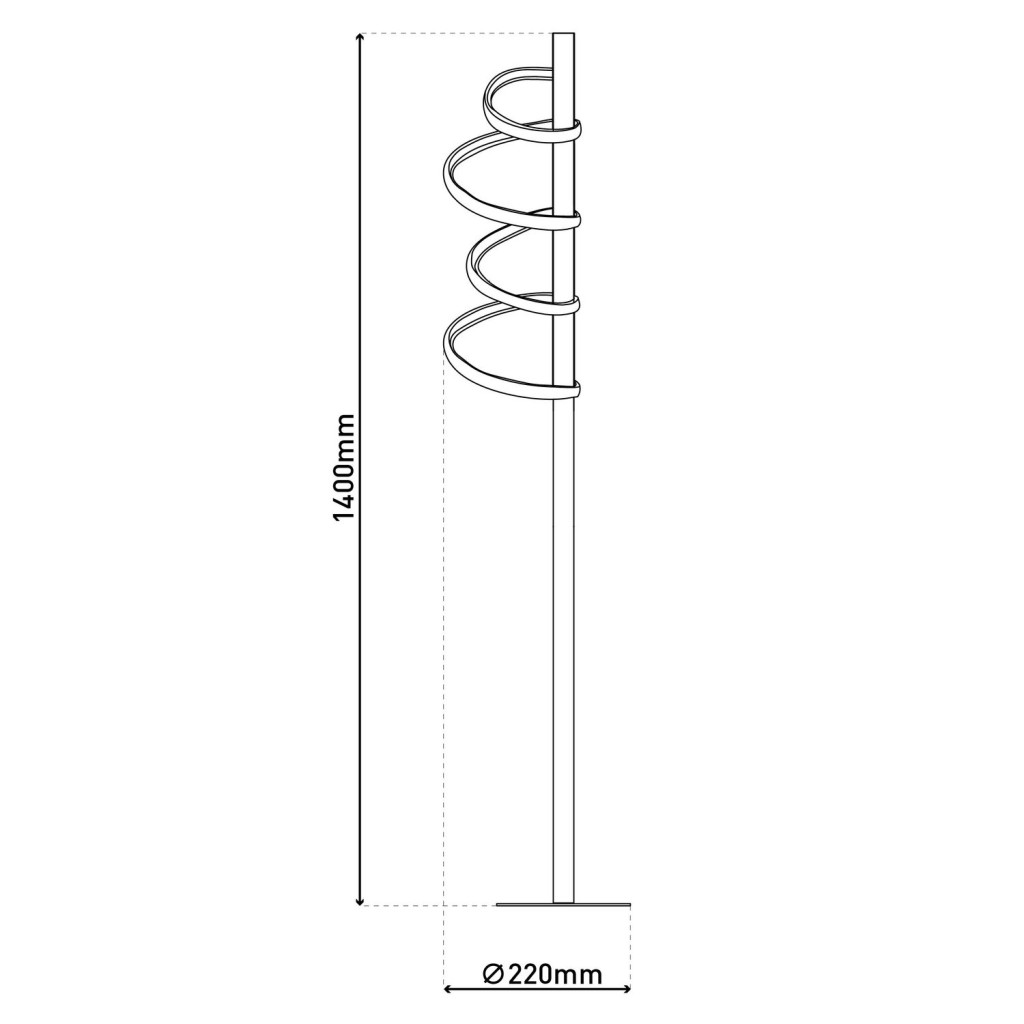 LED staande lamp "Belleza", moderne vloerlamp gemaakt van metaal en plastic in nikkel mat en wit, met stevig ingebouwde LED's, 140 hoog, verlichting voor woonkamer, eetkamer, slaapkamer of kantoor.