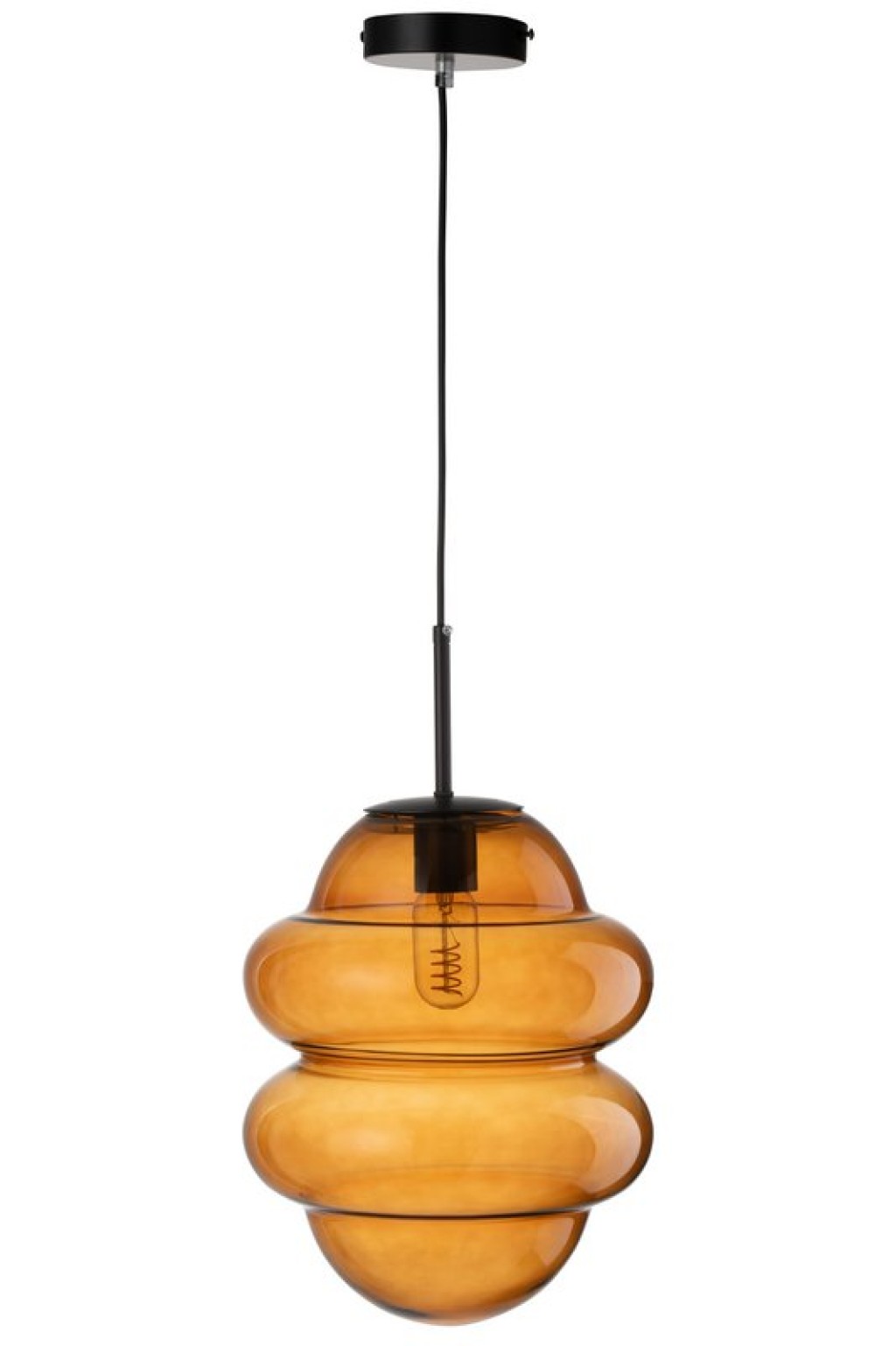 J-Line Hanging Lamp Honey Spoon Glass Brown