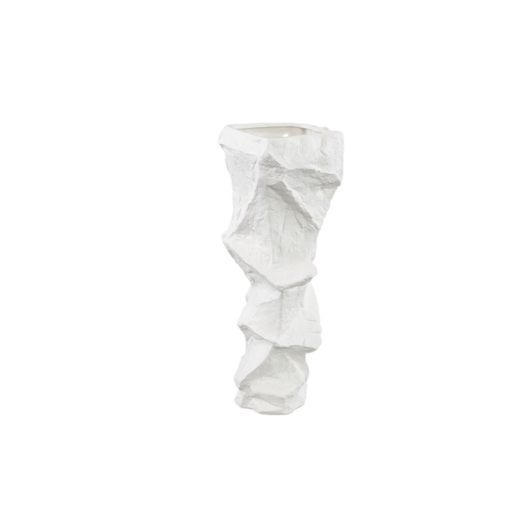 Kellie White Ceramic Organic Shaped Vase Low