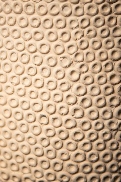 Laim Cream Cement Round Pot Dots Pattern On Base L