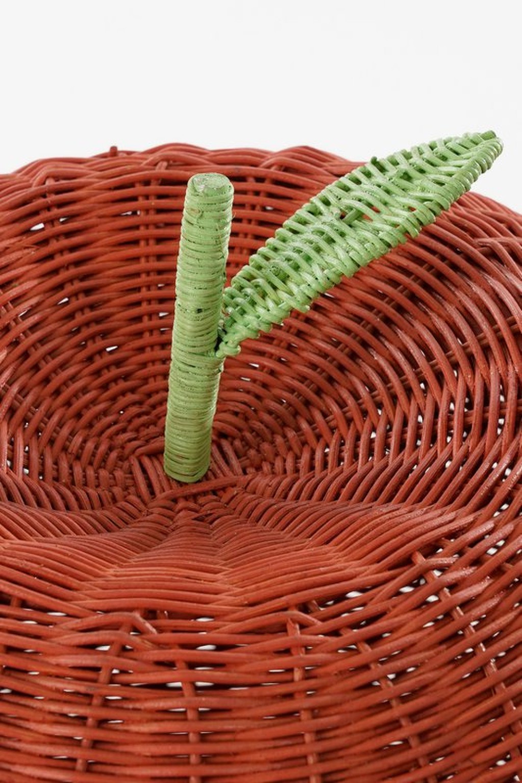 Storage Basket with Lid - Set of 2 - H48 x Ø30 cm - Rattan - Red