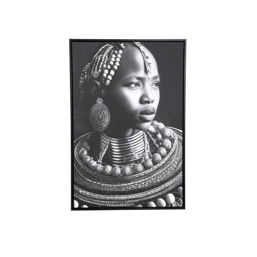 Romaan Black Polyester Painting Rectangle Woman S