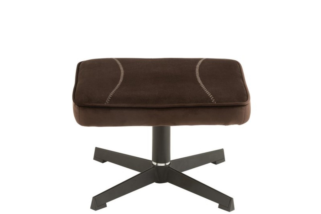 J-Line sofa Relax -+ footstool - metal/textile - dark brown