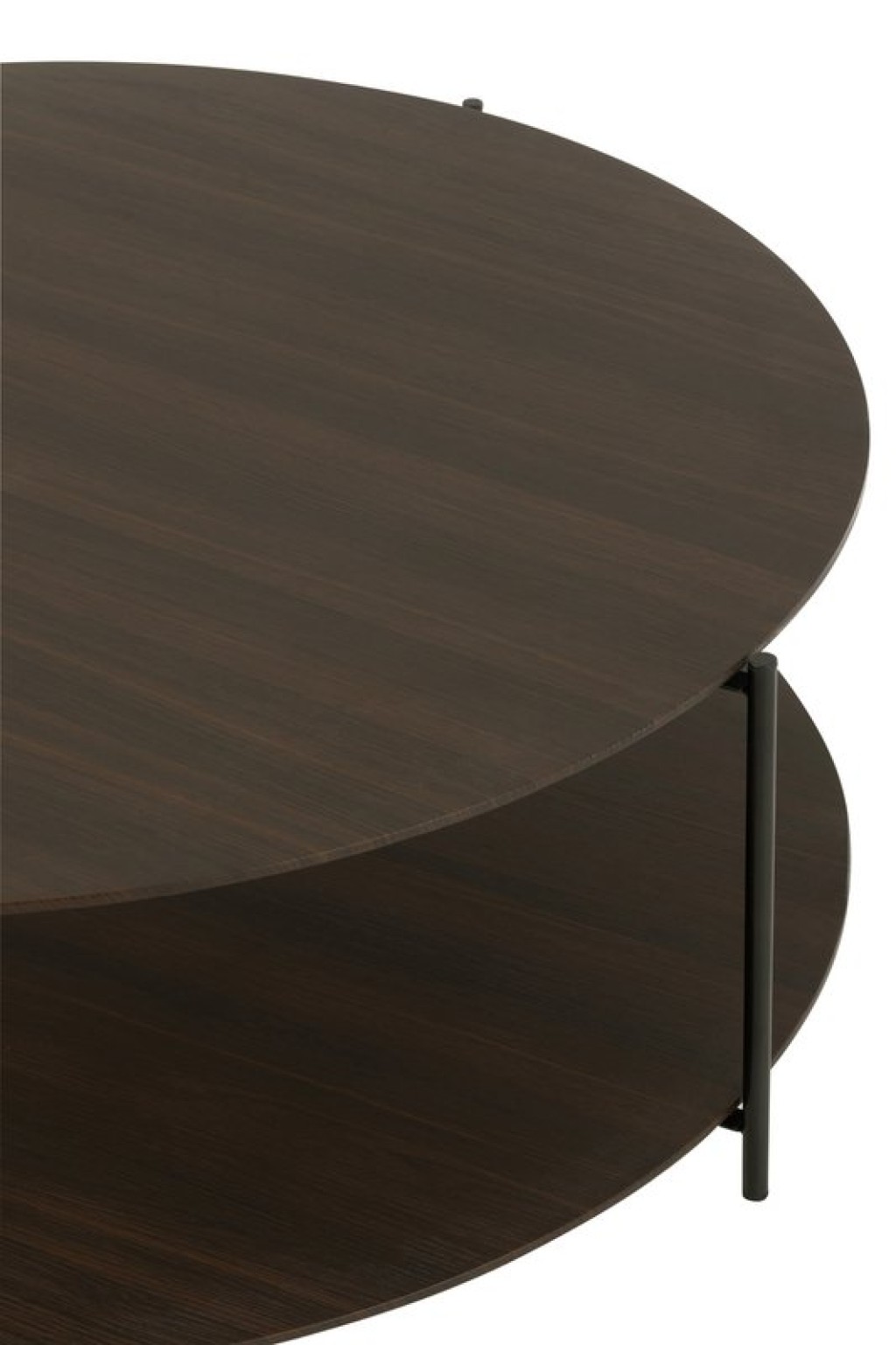 J-Line Coffee Table Round MDF/Metal Dark Brown Large