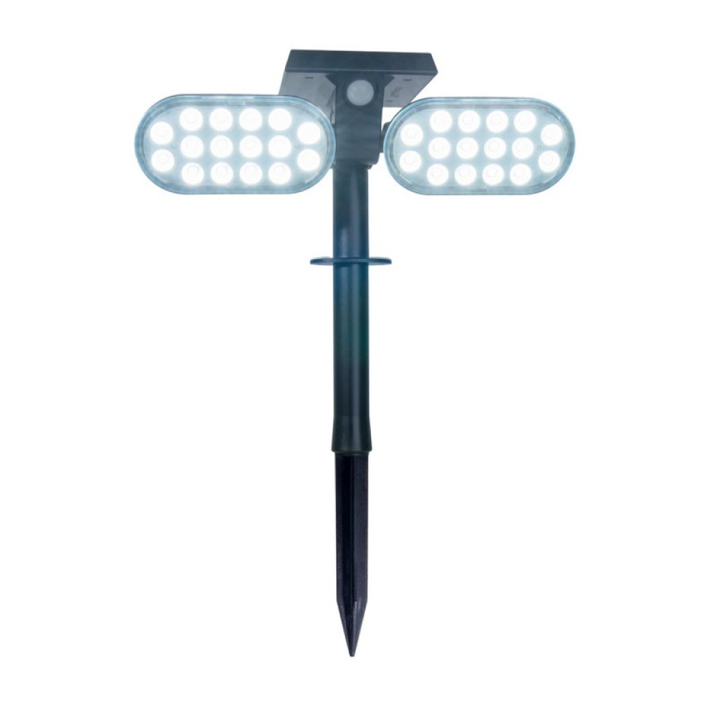 LED solar spotlights "Paco" for the outdoor area with a permanently built-in LED, solar and spit made of plastic in black, height 31.9 cm