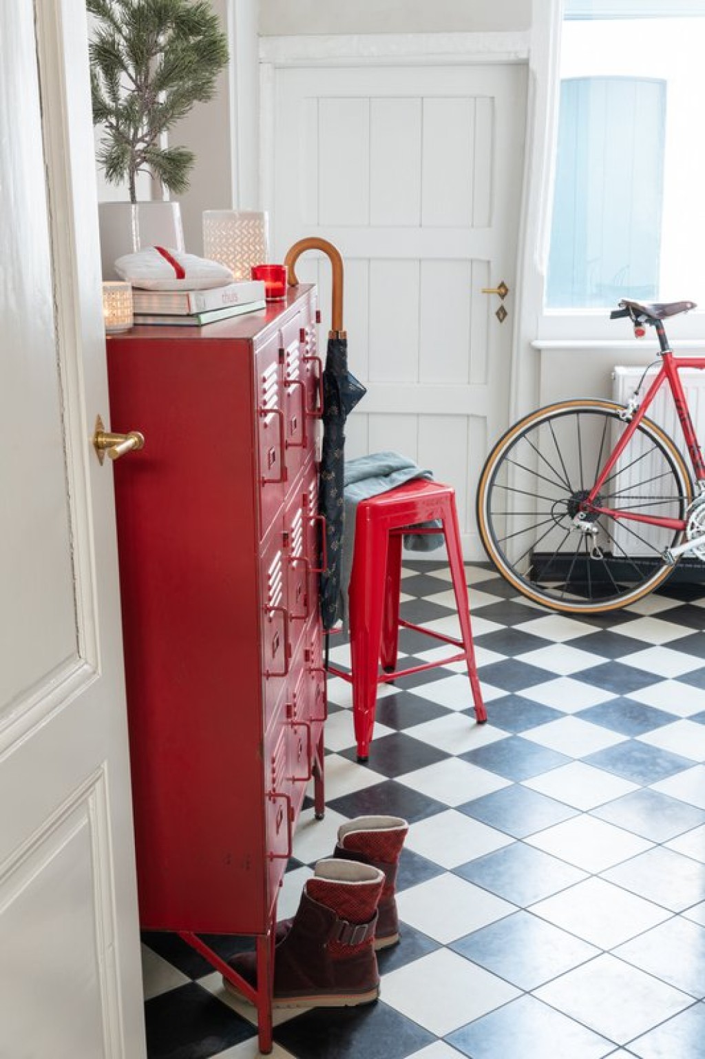 J-Line Cabinet 9 Drawers Metal Red