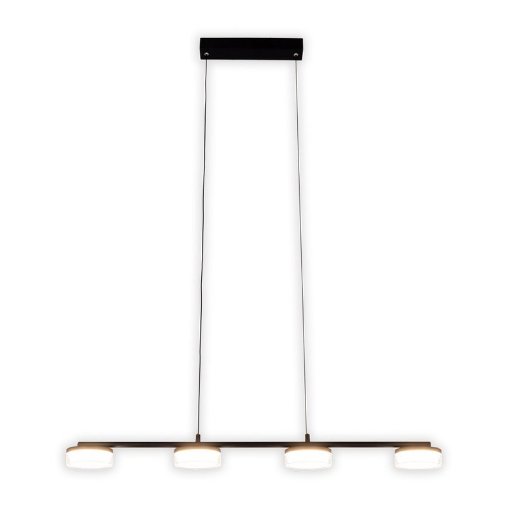 LED pendant lamp "Cimo" made of metal and plastic in black, with integrated LED, length 96 cm