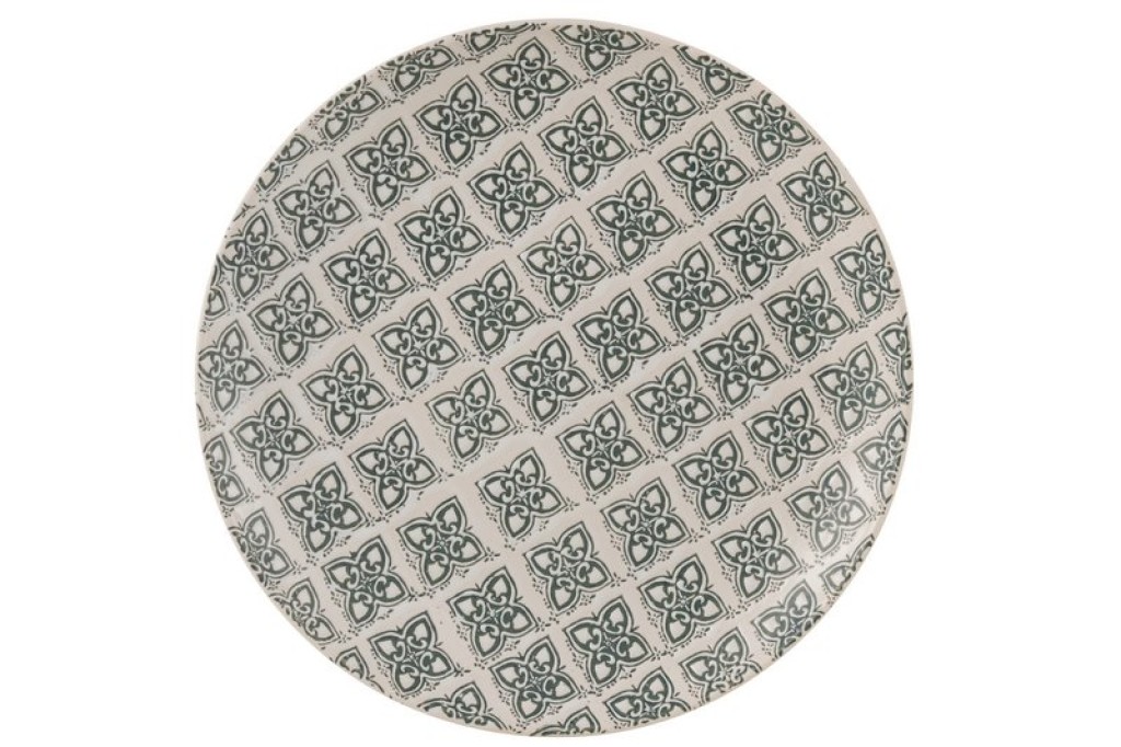 J-Line Decorative Plate Kousa Porcelain Blue/White