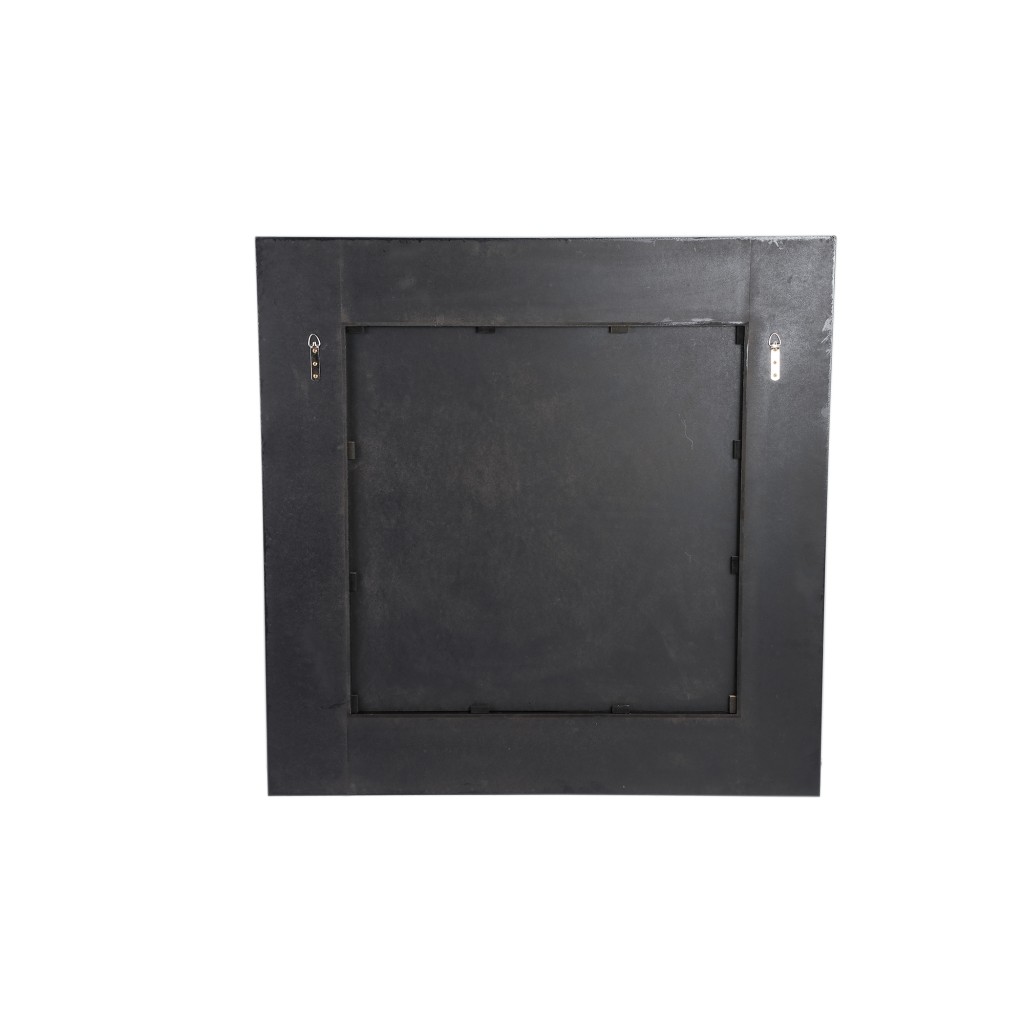 Gezzy Brown Wood Veneer Mirror Curl Frame Square