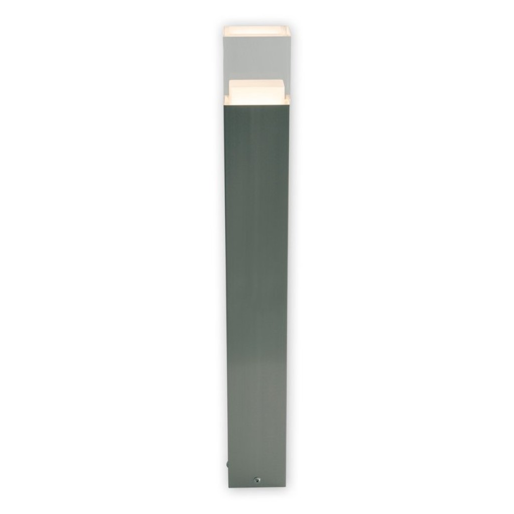 LED outer socket light "Leah" made of metal and plastic in steel-blank, integrated LED, path lights