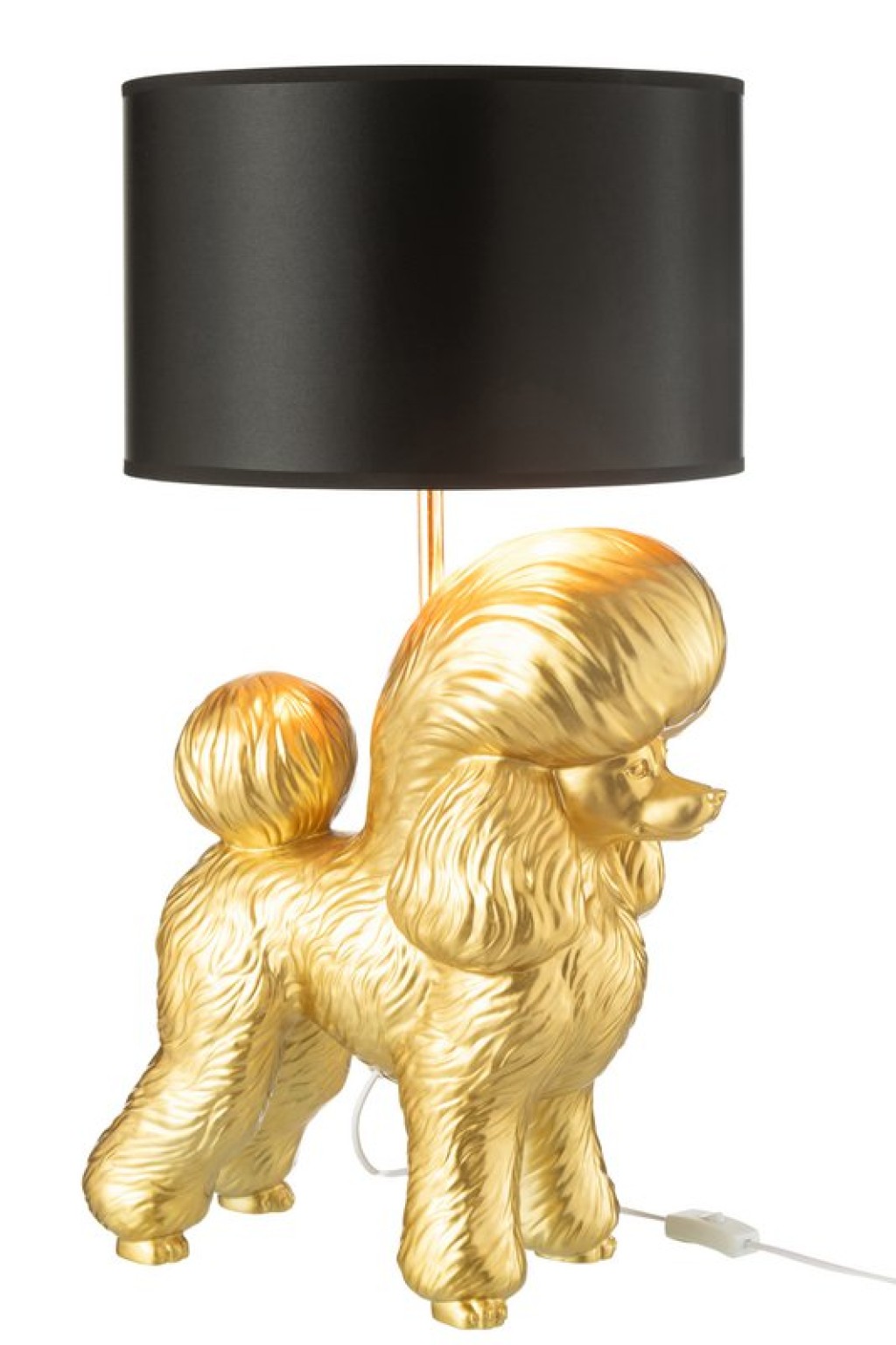 J-Line Lamp Dog Poodle Resine Gold