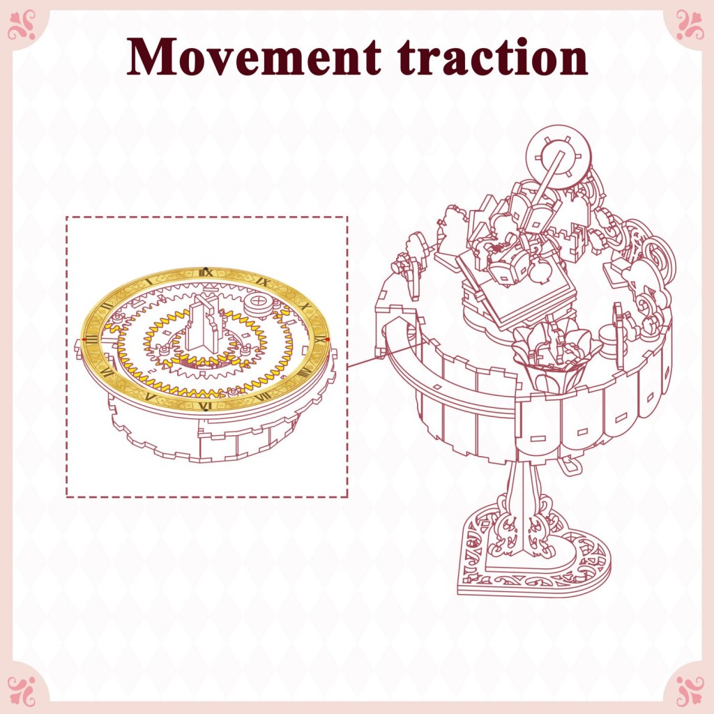 Muziekdoosje DIY 3D Houten Alice's Tea Party Tone-Cheer, TQ073, 13,7x13,2x20,9cm