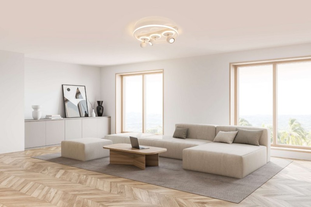 3 SPOT LED ceiling lamp "Ronda" Ø 50cm, made of metal and plastic, white, GU10, spots inside