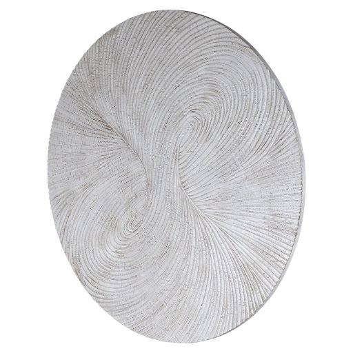 Wiktor White MDF Round Wallpanel Swirl Carved L