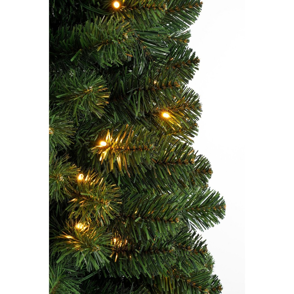 Charlton Smalle Kunstkerstboom met LED Verlichting en Timer- en Dimfunctie - H215 x  Ø56 cm - Groen