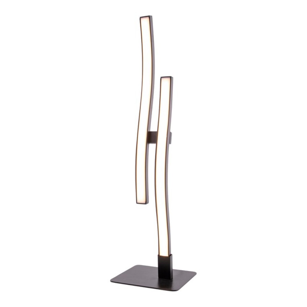 LED Tischleuchte "Onda", Tischlampe aus Metall und Kunststoff in Schwarz,, mit fest verbauten LEDs, Beleuchtung für Wohnzimmer, Büro oder Nachttisch 44 cm hoch