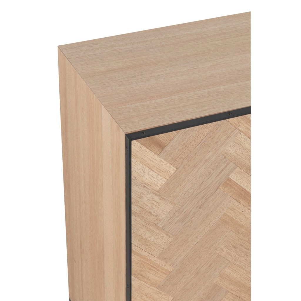 J-Line dressoir 4 Deuren Zigzag - hout/metaal - naturel/zwart
