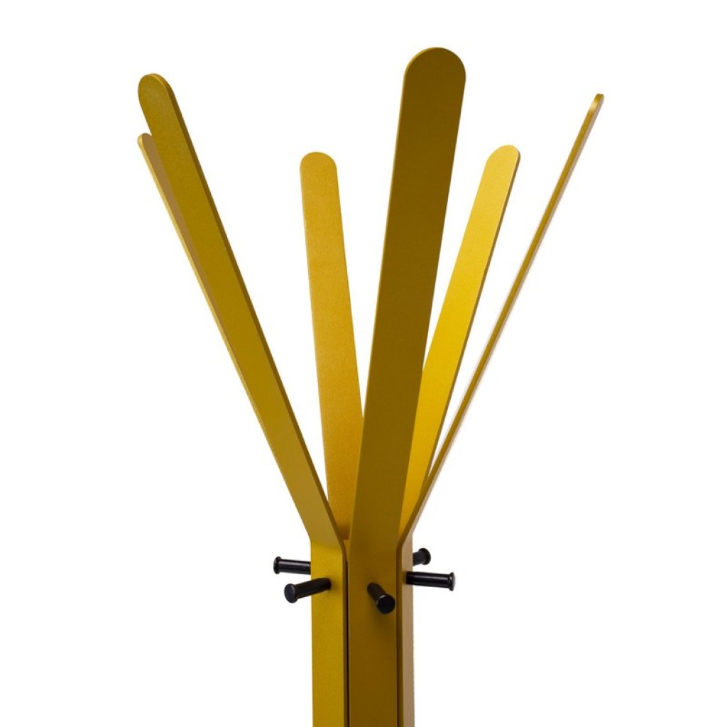 Gorillz Molto - Industrial - Standing Coat Rack - 14 Coat Hooks - Yellow