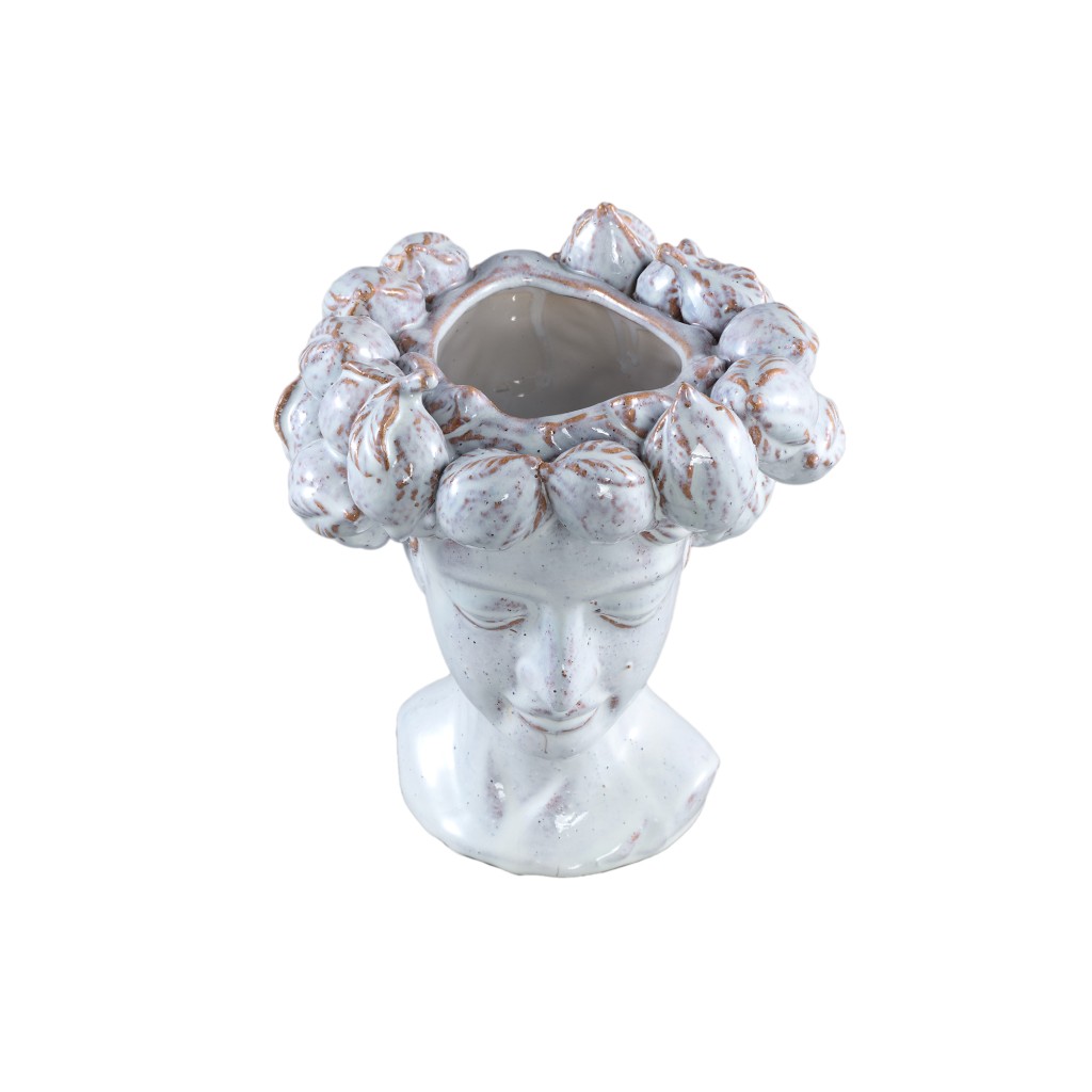 Alani White Glazed Ceramic Statue Of Women Head B