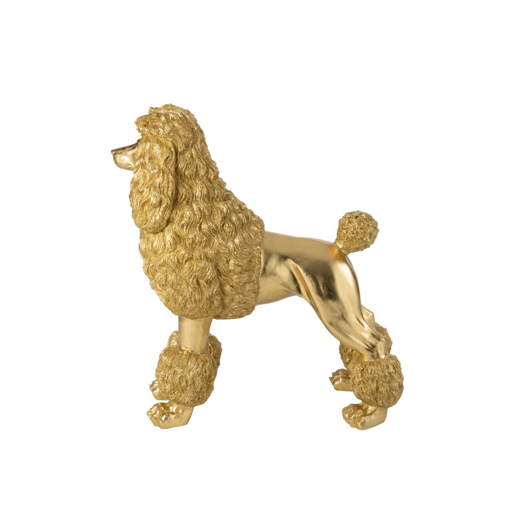 J-Line Poedel Staand Polyresin Goudkleurig Extra Large