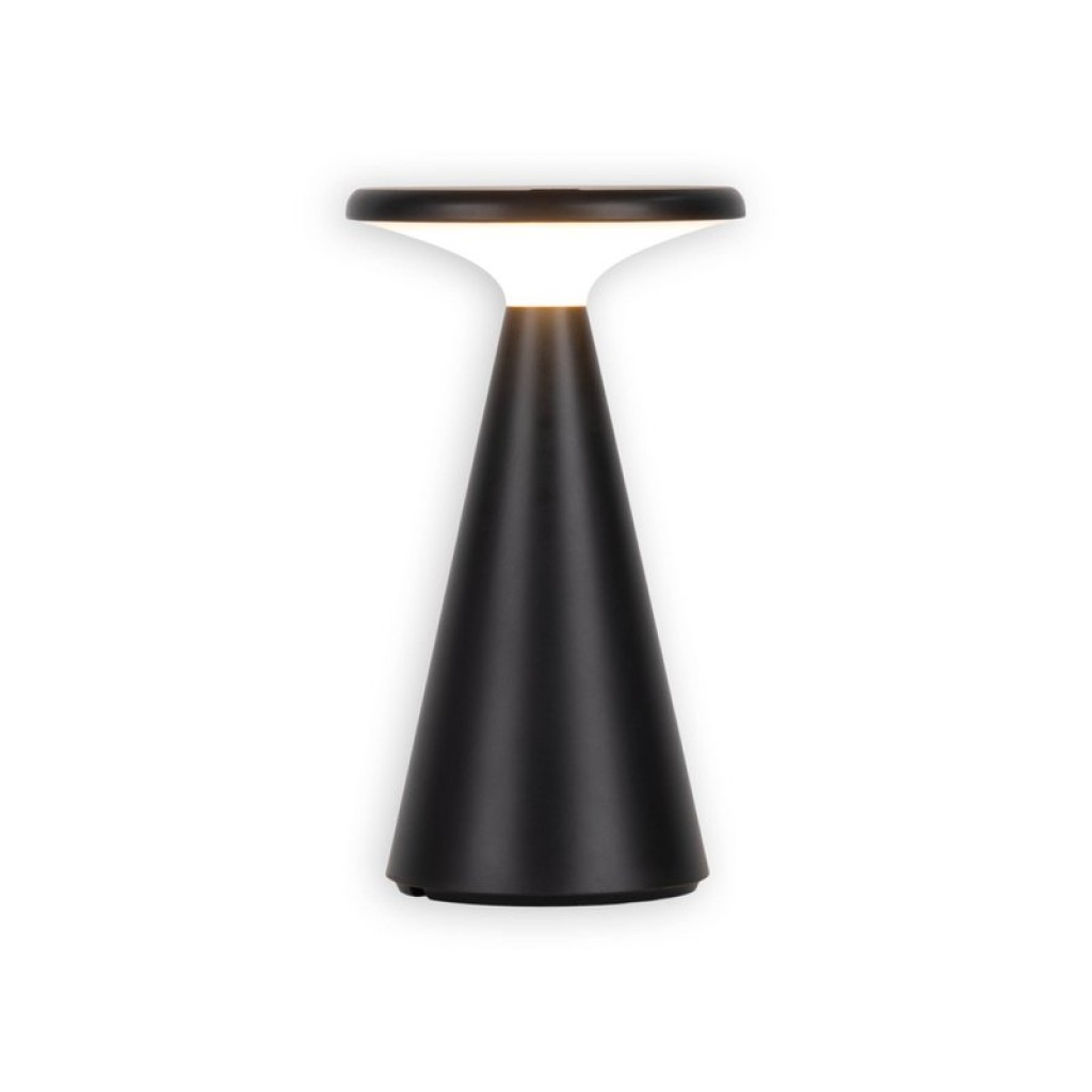 Solar battery table light "Palu" for outside and inside, made of plastic in black, 20 cm high
