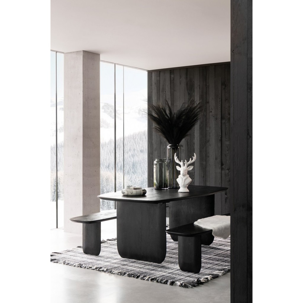 J-Line Eettafel Acaciahout Zwart