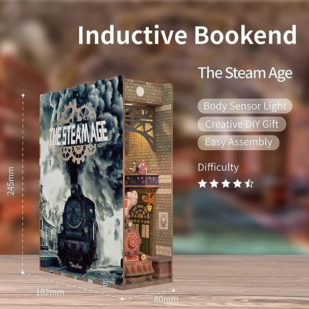 Tonecheer, DIY Book Nook, The Steam Age Bookend, TQ125, 18x8x24,5cm