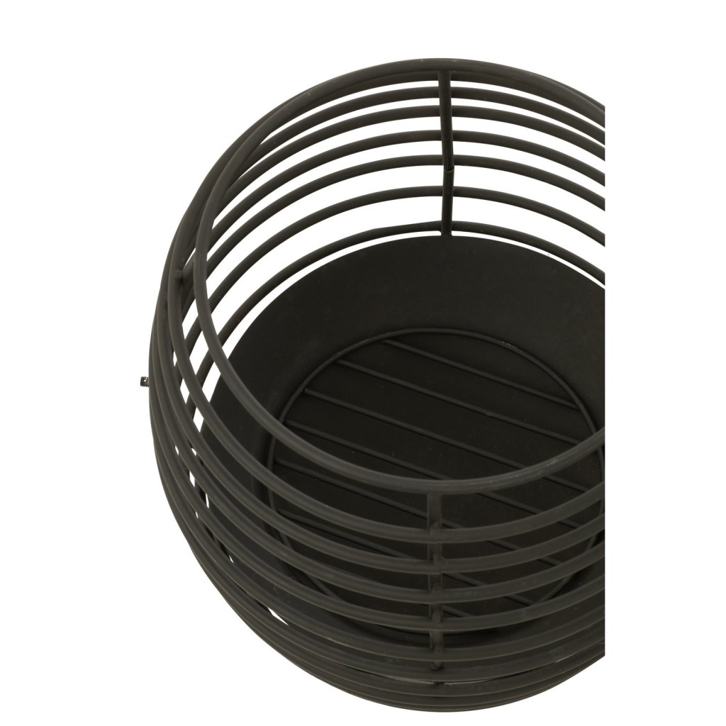 J-Line vuurschaal Rond Rinds - ijzer - zwart - S