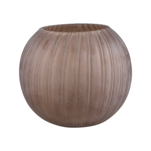 Levente Sand Carved Glass Bowl Shaped Vase Ribbed