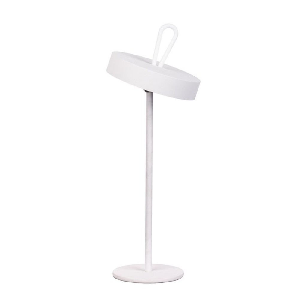 LED battery table lamp magnetically "Ella" for outside and inside, made of metal and plastic in white, 35 cm high
