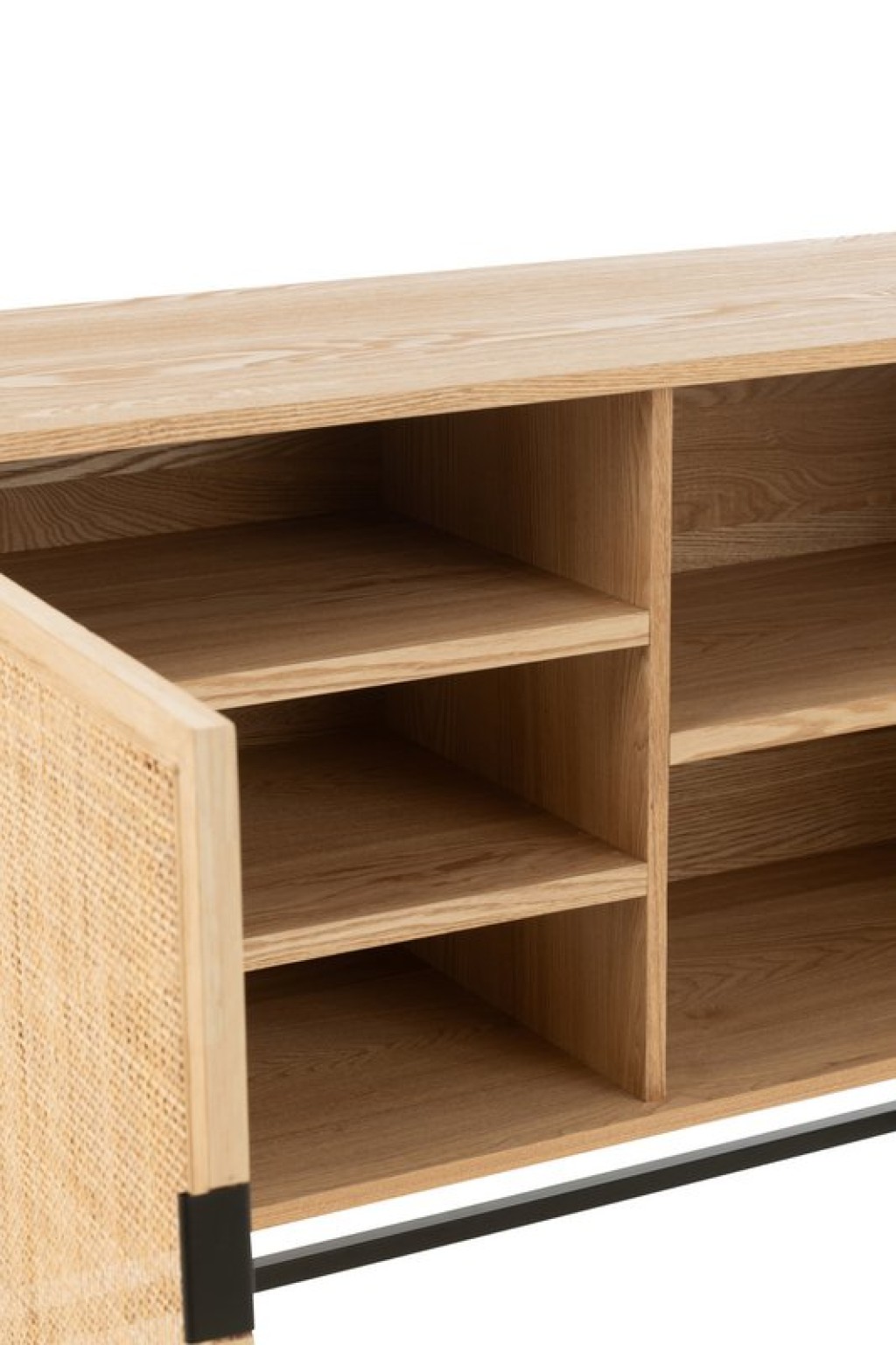 J-Line Cabinet Square MDF/Metal Naturel/Black Small