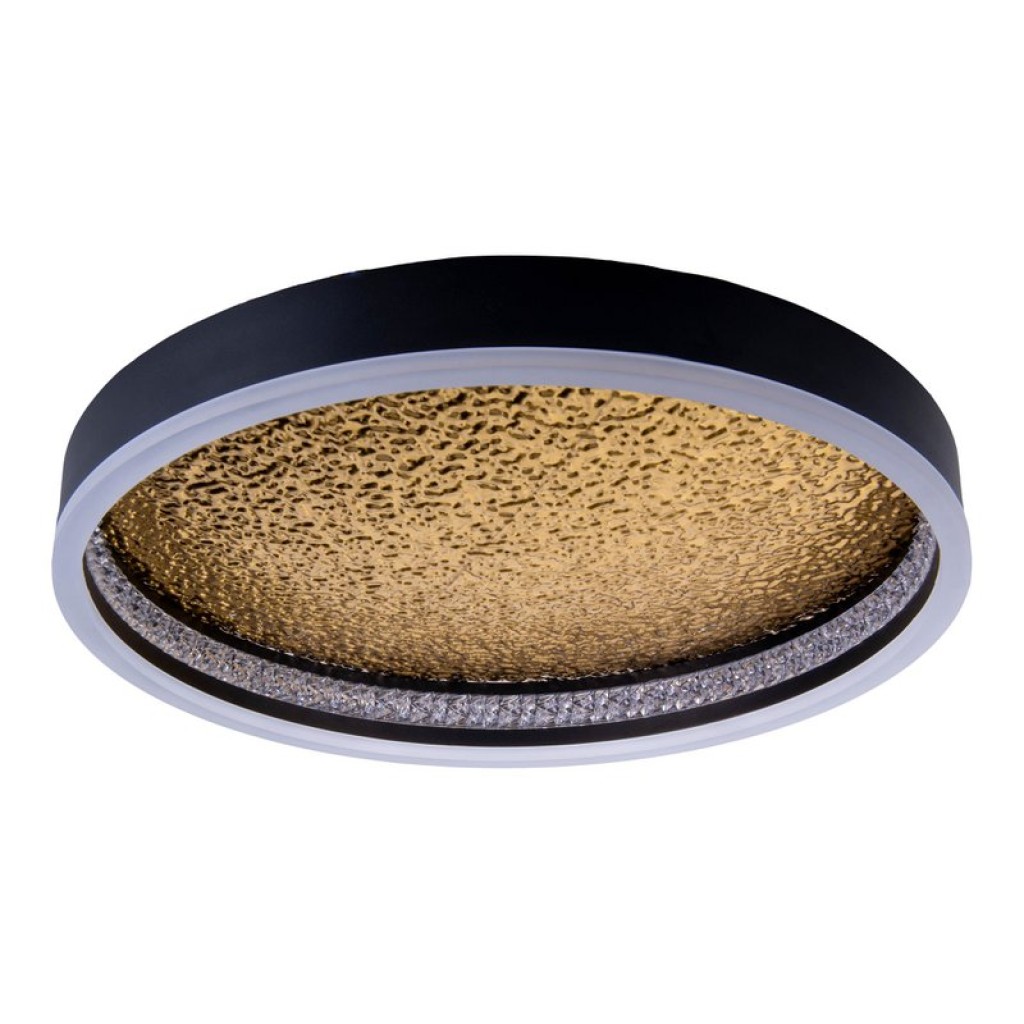 LED Deckenleuchte ARANY, Deckenleuchte aus Metall und Kunststoff in Schwarz,, mit fest verbauten LEDs, dimmbar, 40 cm Durchmesser