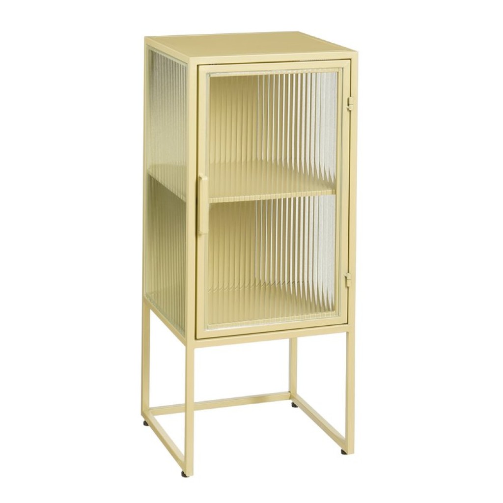 Clifton storage cupboard with doors - L38 x B35 x H90 cm - Metal - Beige