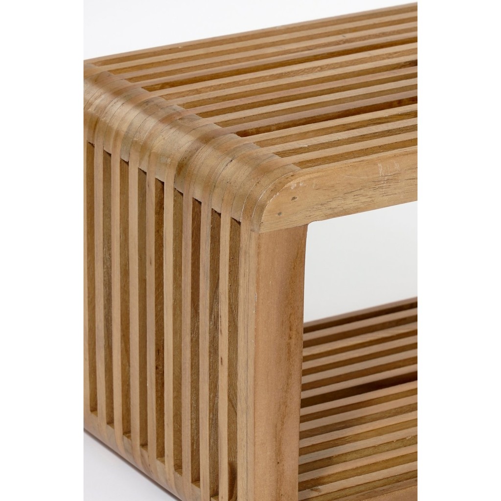Josha Wandplank Zwevend - Set van 2 - L80 x B21 x H20 cm - Gerecycled Hout - Bruin