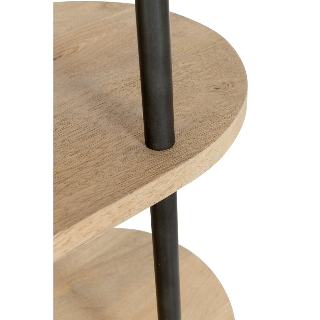 J-Line Rek Eli 5Planken Mango Hout/Staal Naturel/Grijs