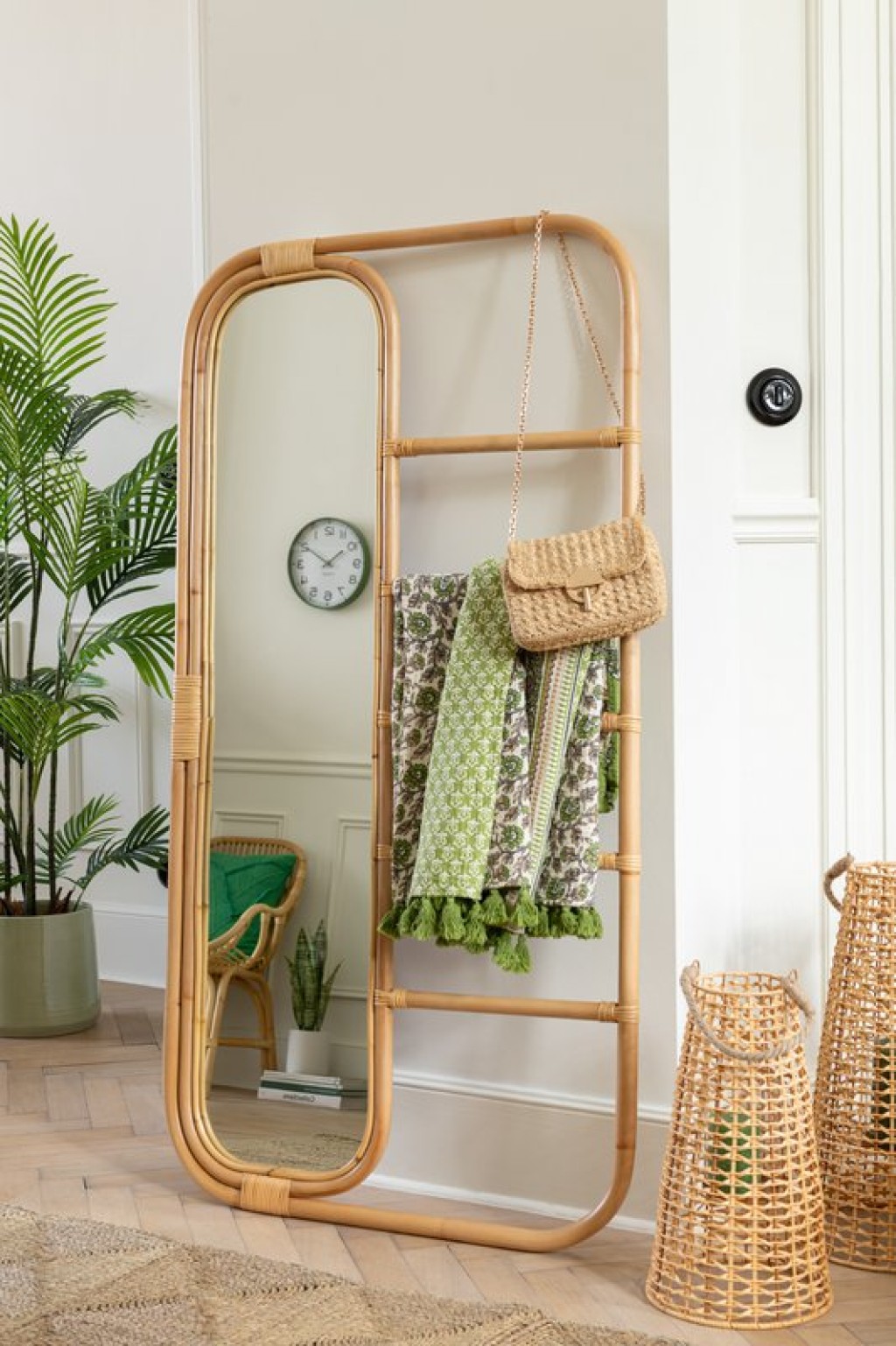 J-Line spiegel Ladder - rotan - naturel