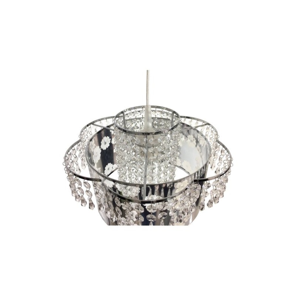 Acrylic pendant lamp "Fancy" of modern chandeliers made of metal and plastic in chrome, with E27 version and an Øvon 32 cm