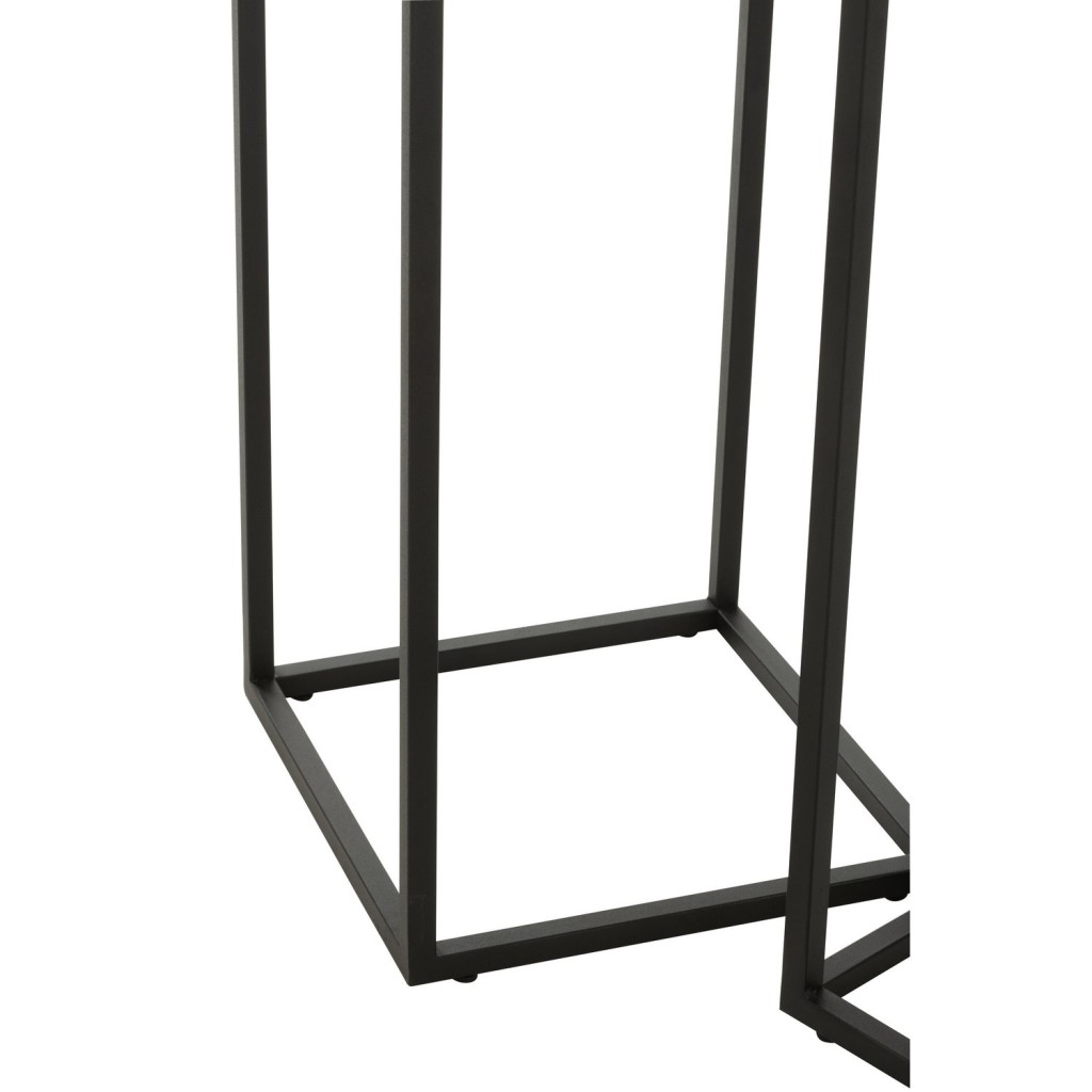 J-Line bijzettafel Vierkant - metaal - zwart -set van 2