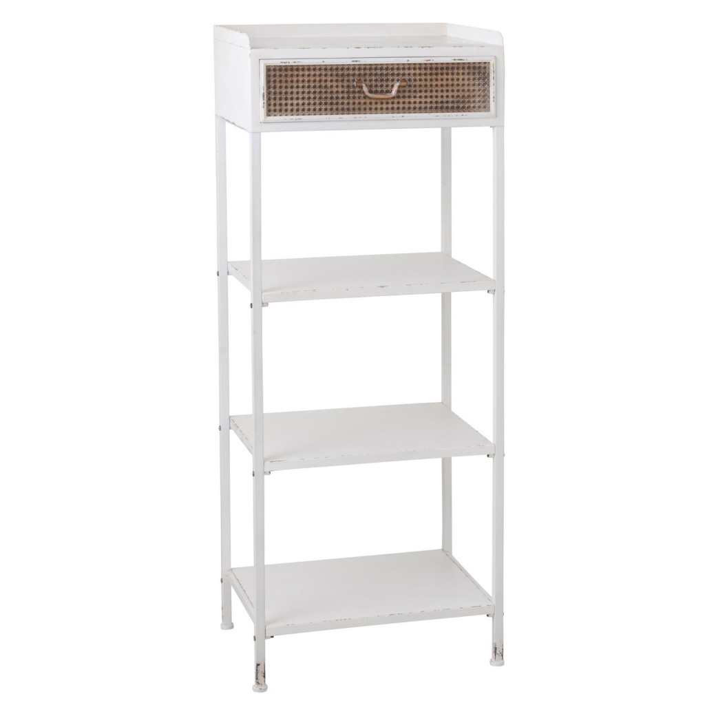 J-Line rek 1 Lade + 3 Legplanken - metaal - wit