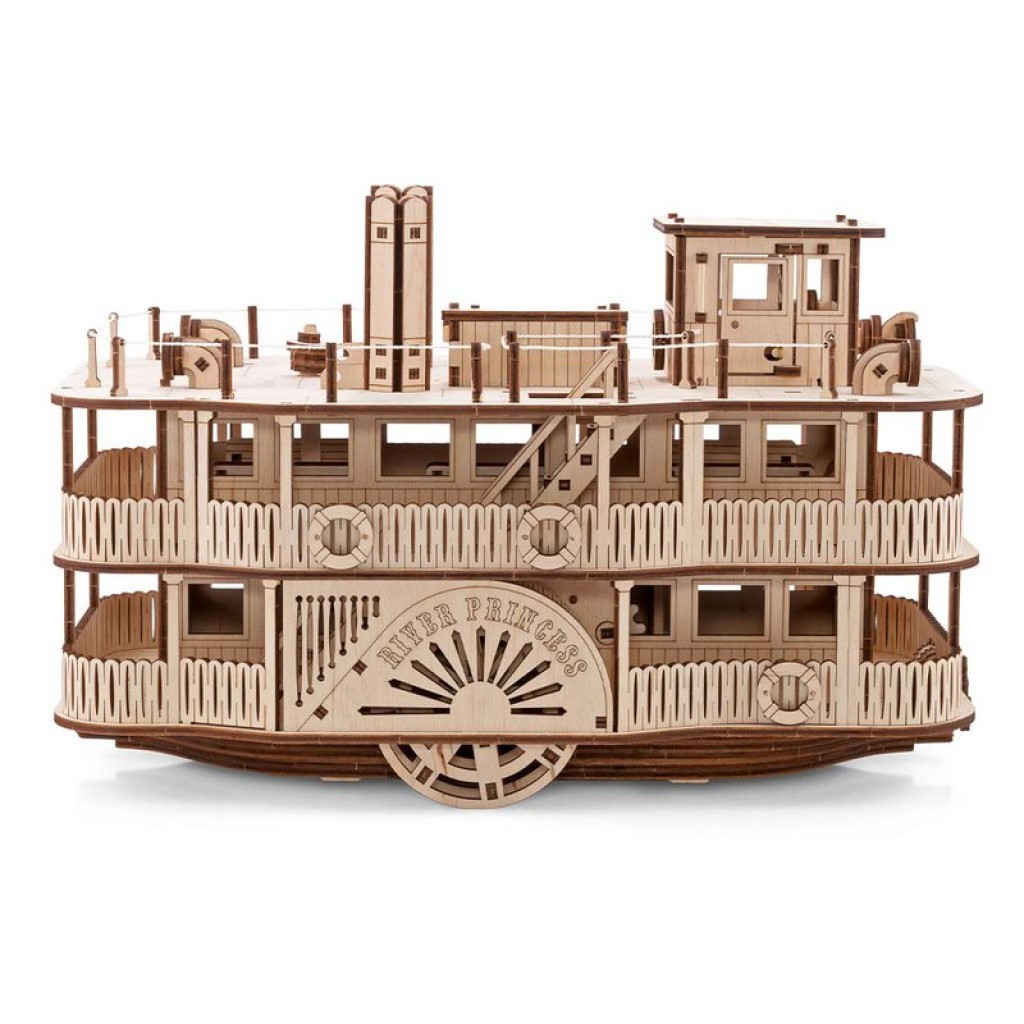 3D Wooden Puzzle Paddle River Princess Stemaer, Eco Wood Art, 3397, 35×20×22.5cm