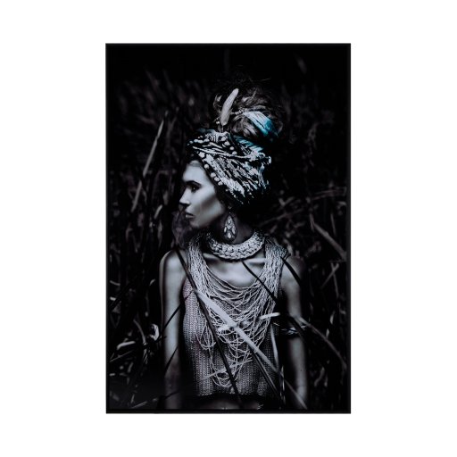 Melani Glass Art Wall Picture Black & White Woman