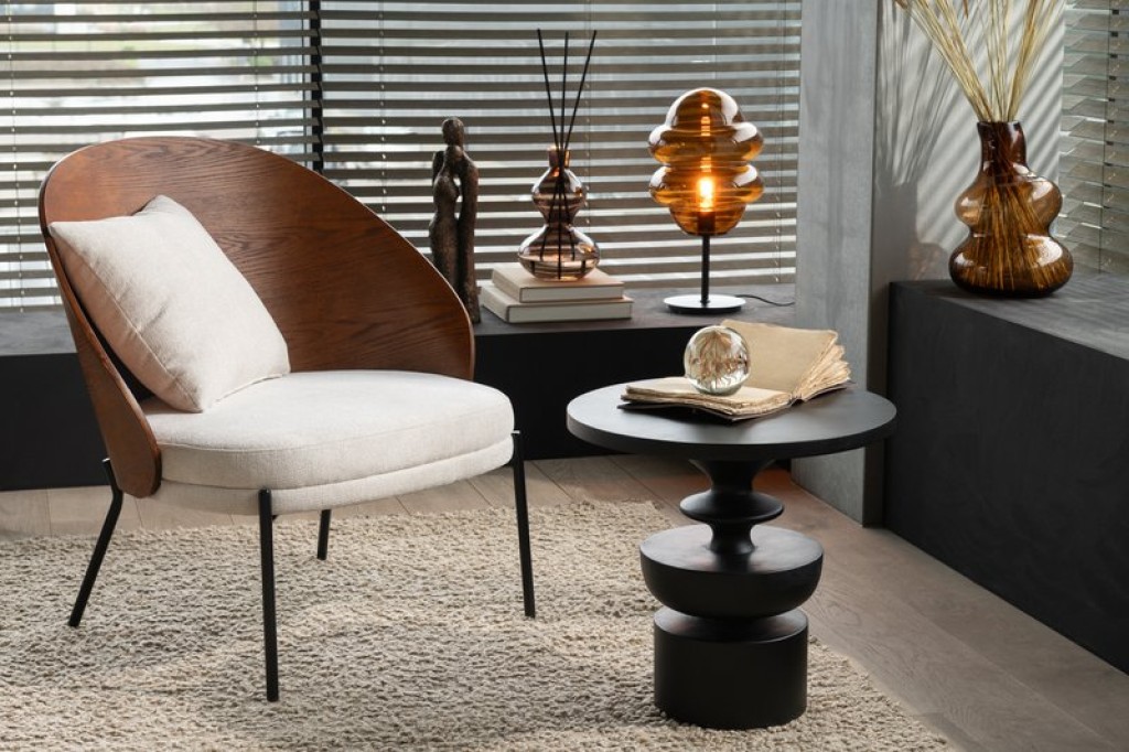 J-Line Lounge chair Plywood/Metal Brown/Beige