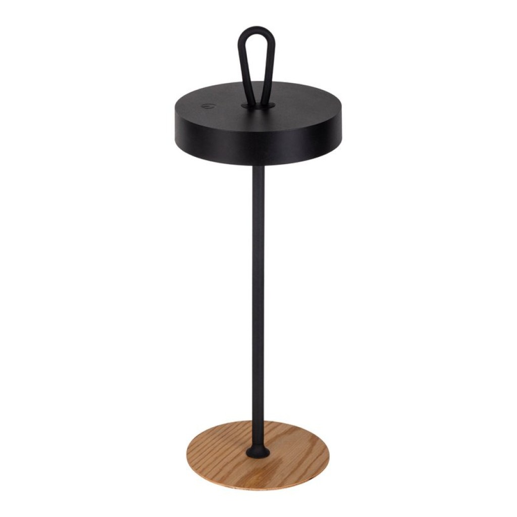 LED battery table lamp magnetic for outside and inside, made of metal and plastic in black, 36 cm high