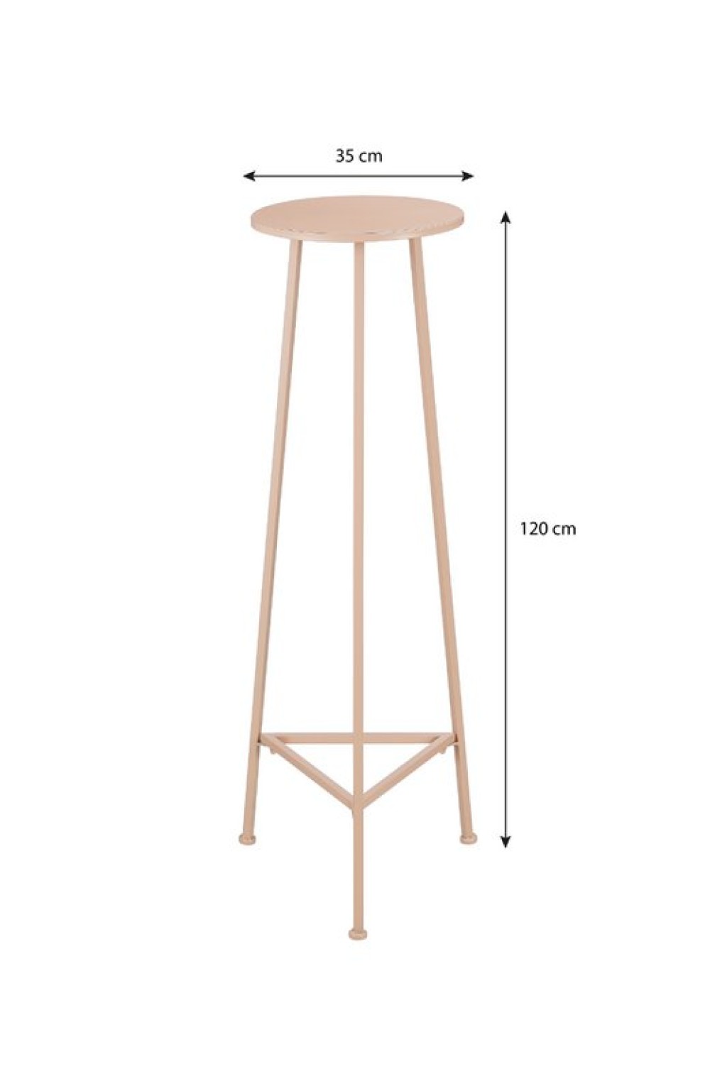 Adine Plant Table - H120 x Ø35 cm - Metal - Light pink